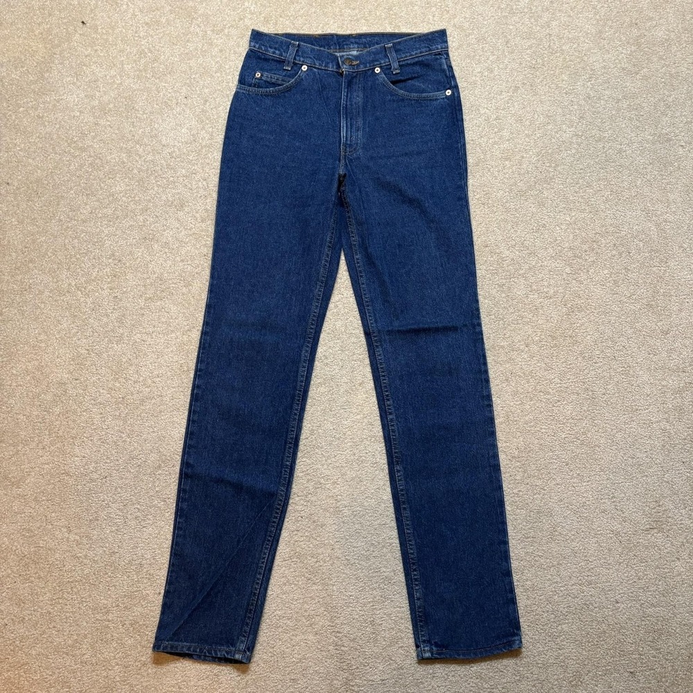 Vtg Levis 512 Jeans 29x34 Dark Blue Slim Tapered Denim‎ Orange Tab Made USA 90s